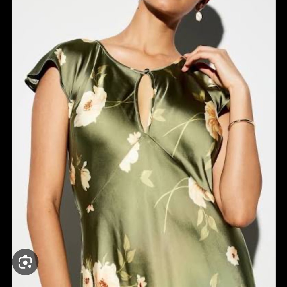 Flutter sleeve satin maxi dress